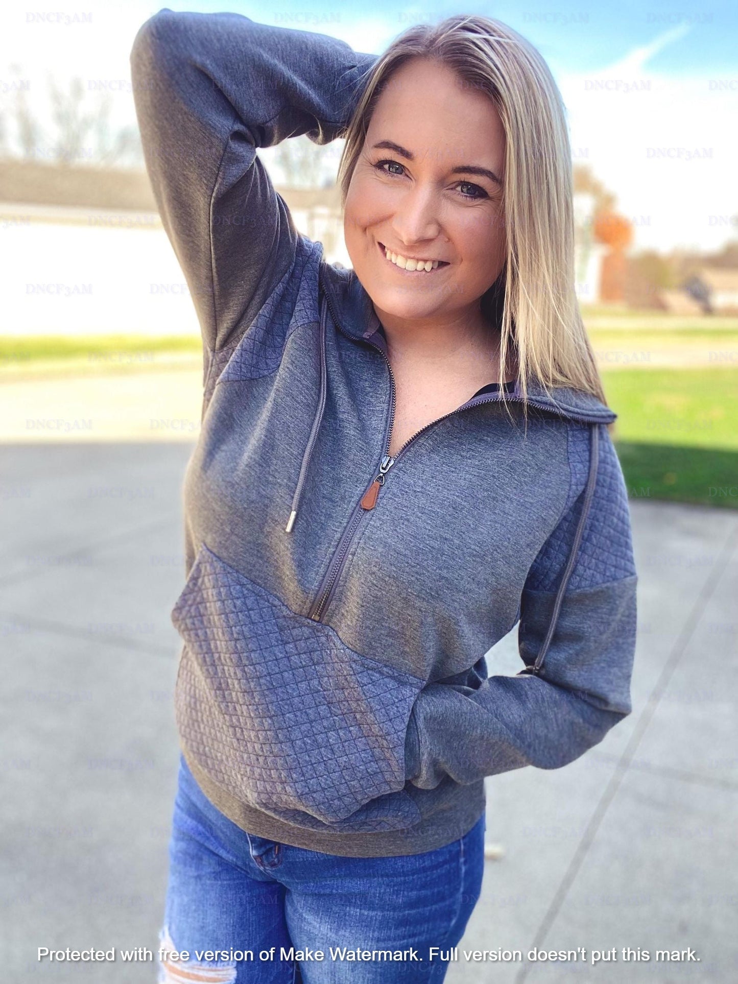 rts: RERUN FOREVER3AM BRANDED QUINN QUILTED HALF ZIP PULLOVERS