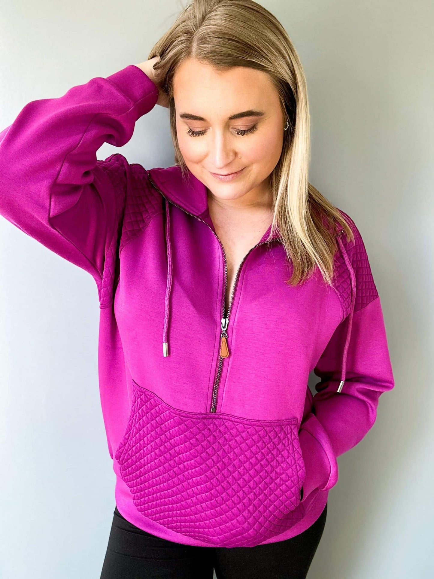 rts: RERUN FOREVER3AM BRANDED QUINN QUILTED HALF ZIP PULLOVERS
