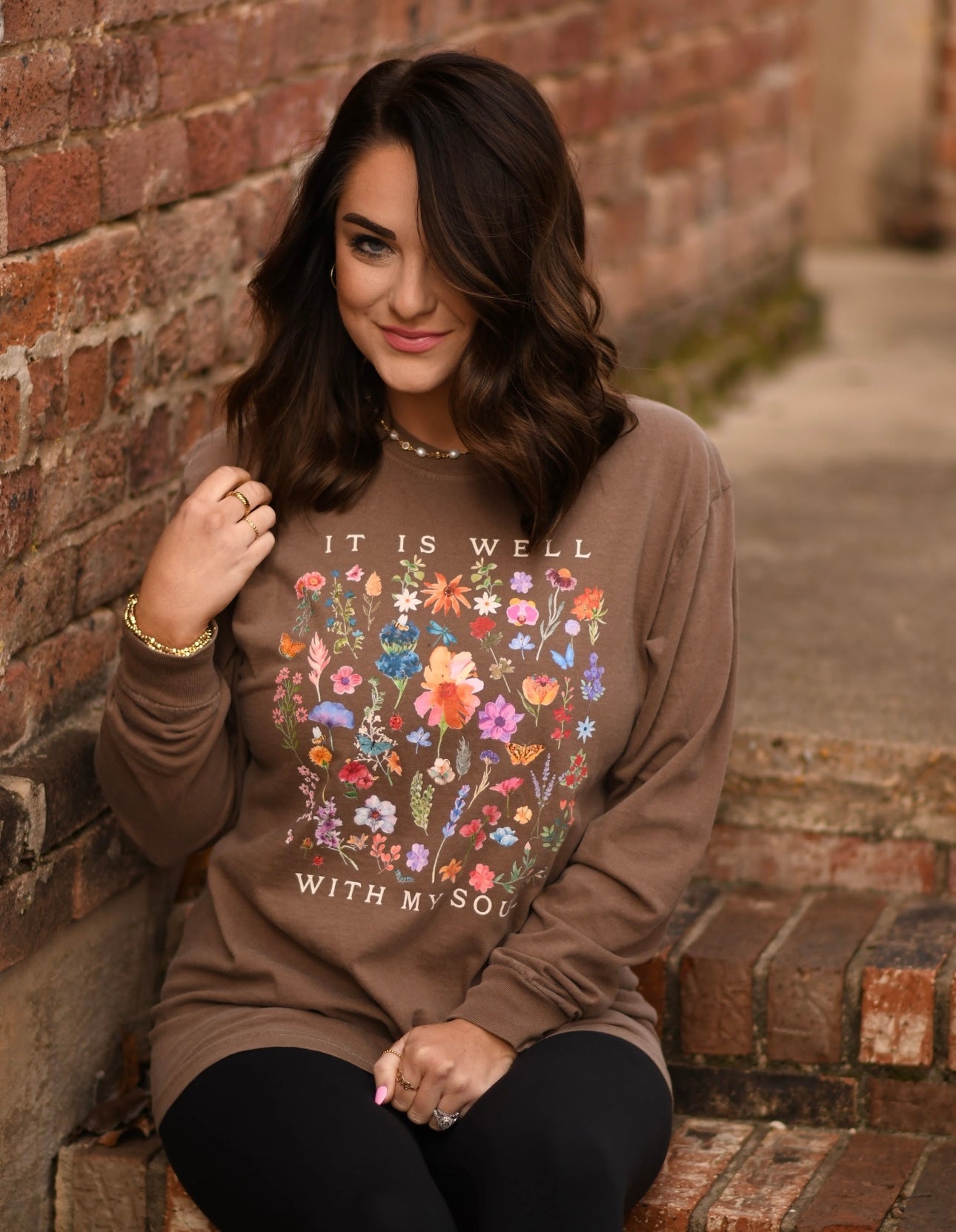 It Is Well With My Soul Floral Tee