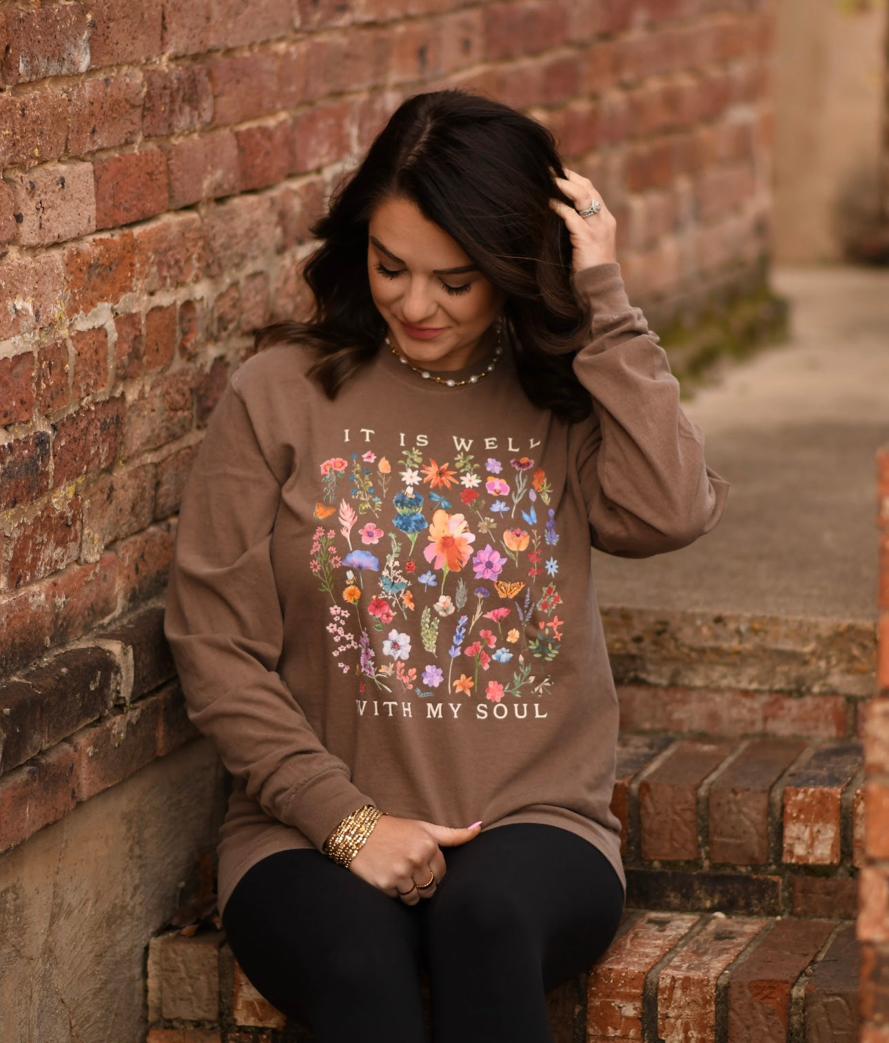 It Is Well With My Soul Floral Tee