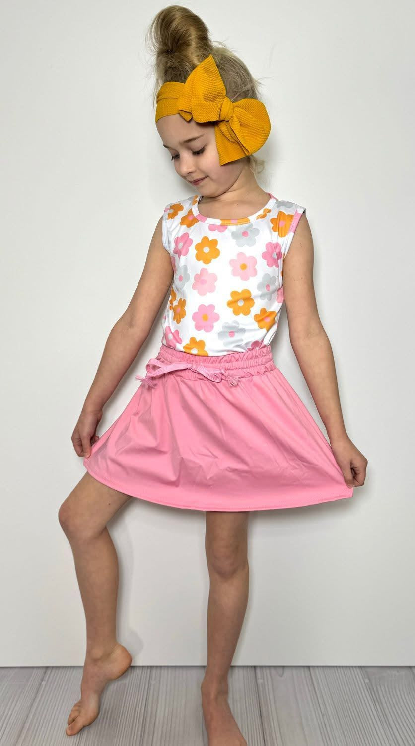 Mustard Daisy Skort Set