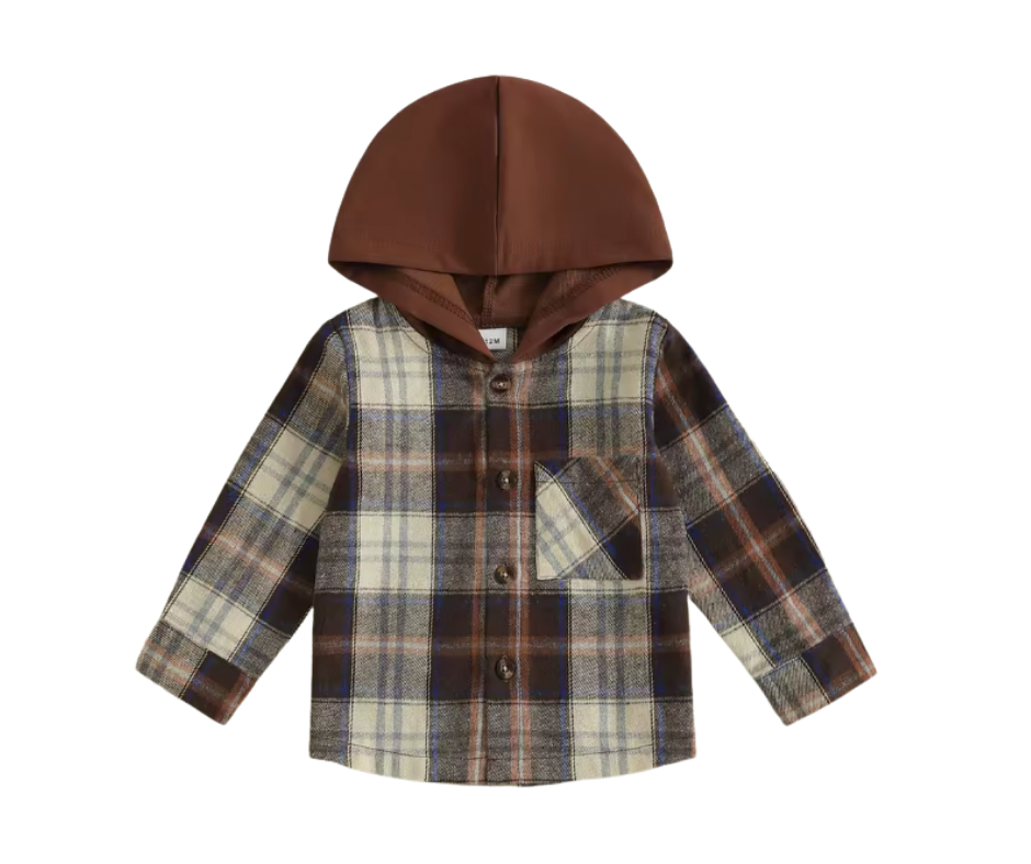 Hooded Plaid Shacket