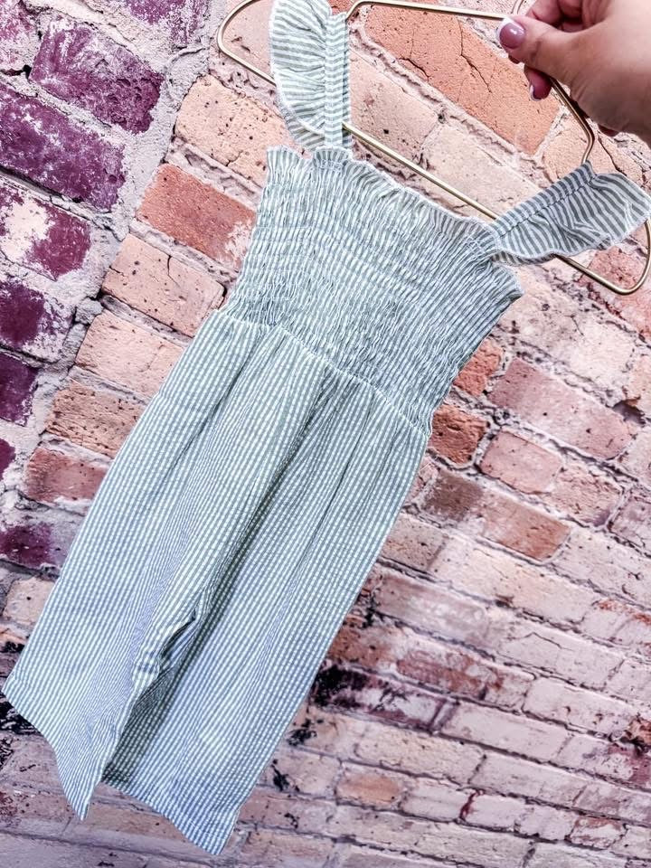 Striped Sage Jumpsuit