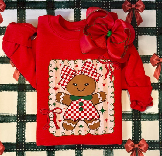 Checkered Striped Gingerbread Tee/Sweatshirt