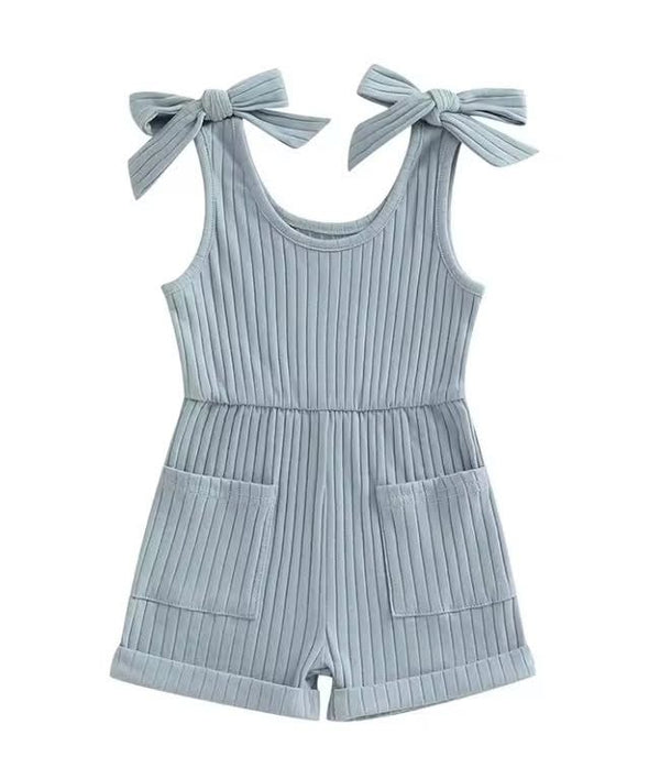 Blue Ribbed Romper