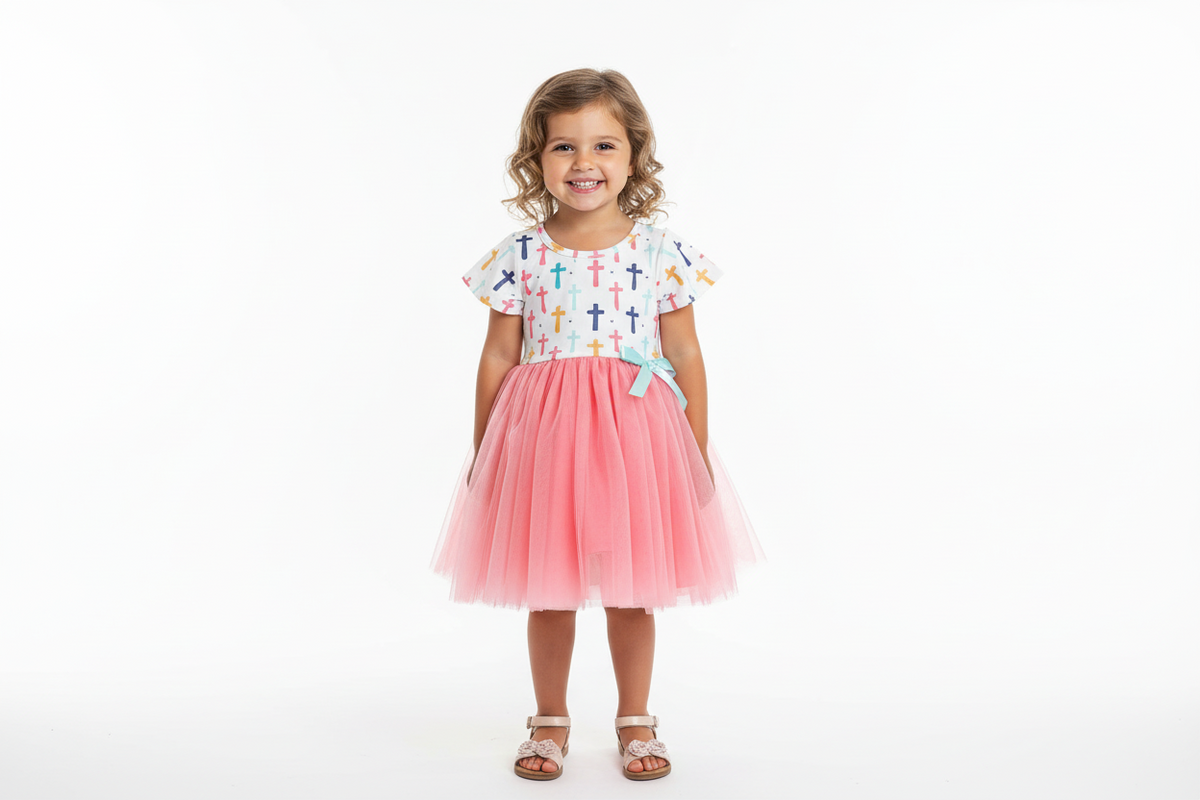 Colorful Crosses Tulle Dress