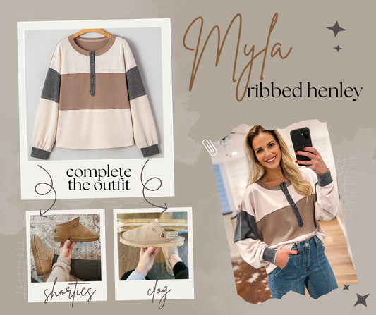 PREORDER: Myla Ribbed Henley 11.10.25 OSYM