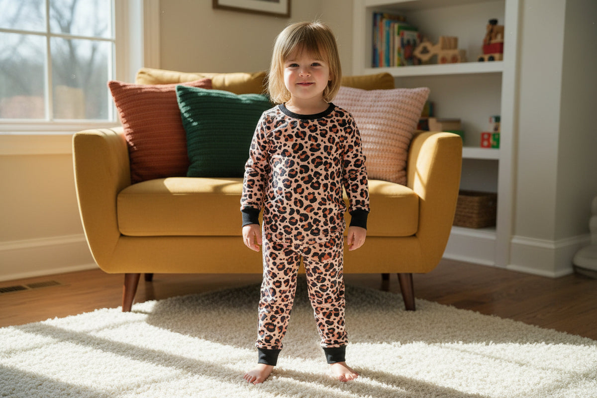 Leopard Print Girl's Loungewear Set