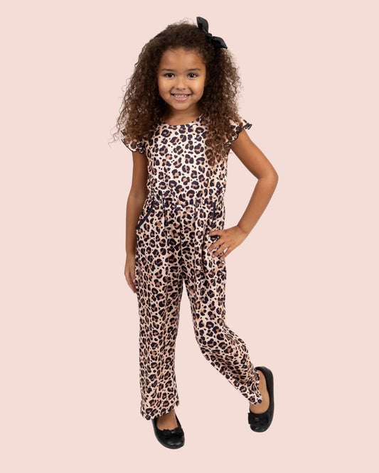 Tiffany Leopard Girl's Romper