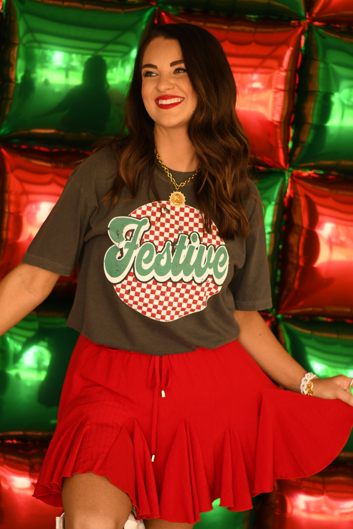 Festive Checkered Tee/Long Sleeve
