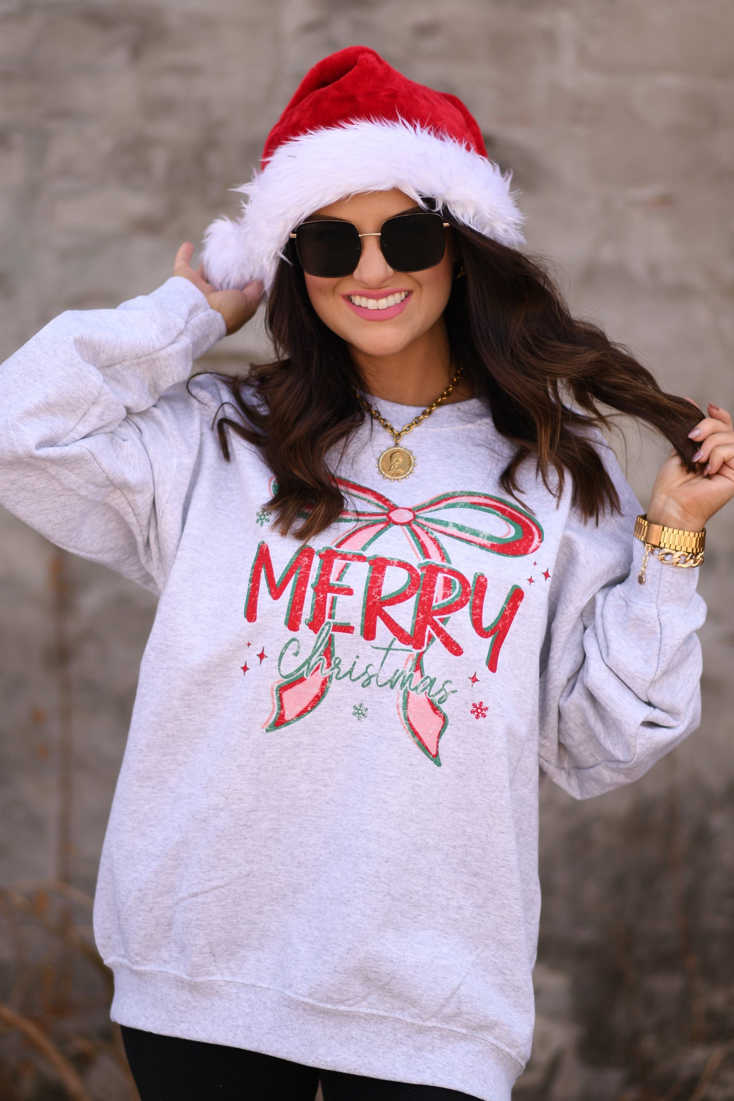 Merry Christmas Bow Tee / Sweatshirt