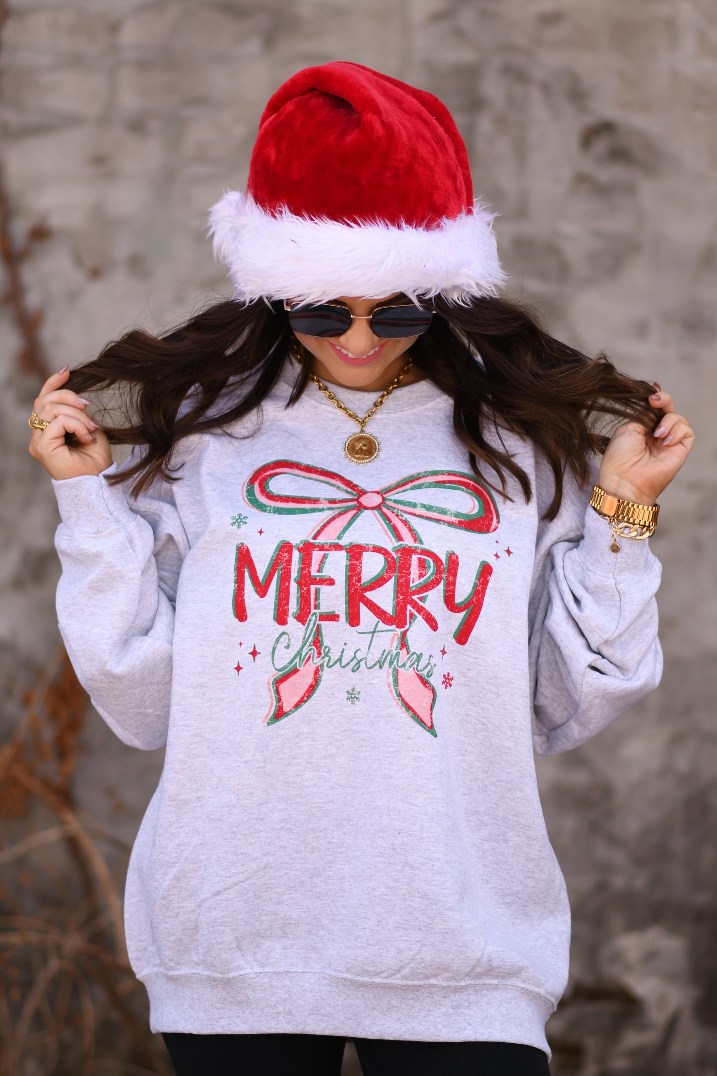 Merry Christmas Bow Tee / Sweatshirt