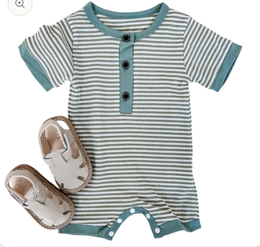 Green Cayson Stripe Romper