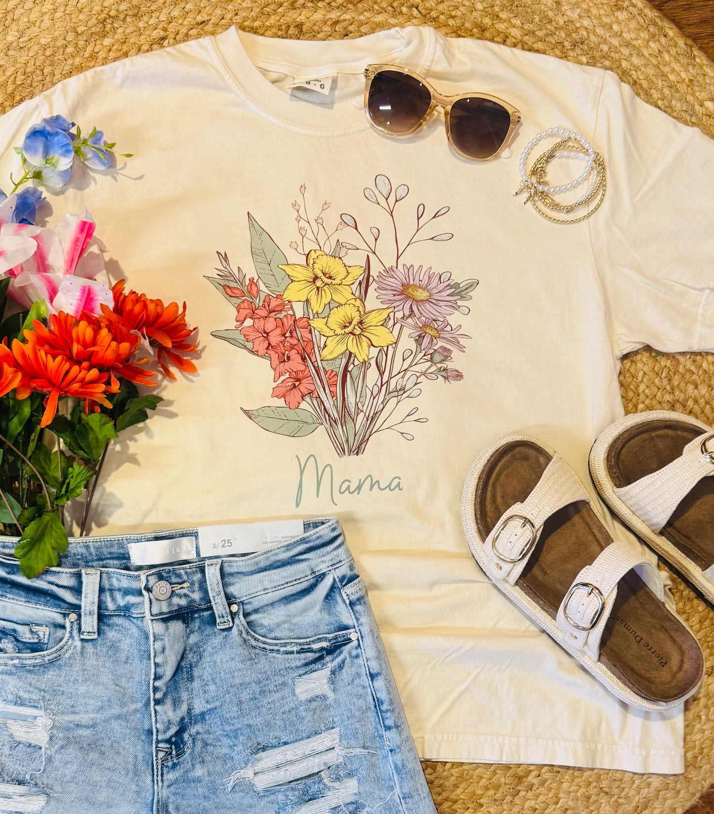 Custom Birth Flower Tee