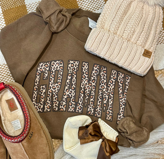 Grammy Leopard Name Sweatshirt