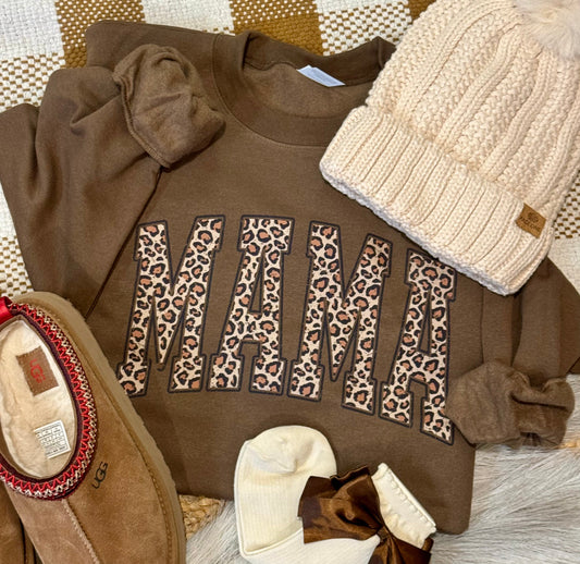 Mama Leopard Name Sweatshirt