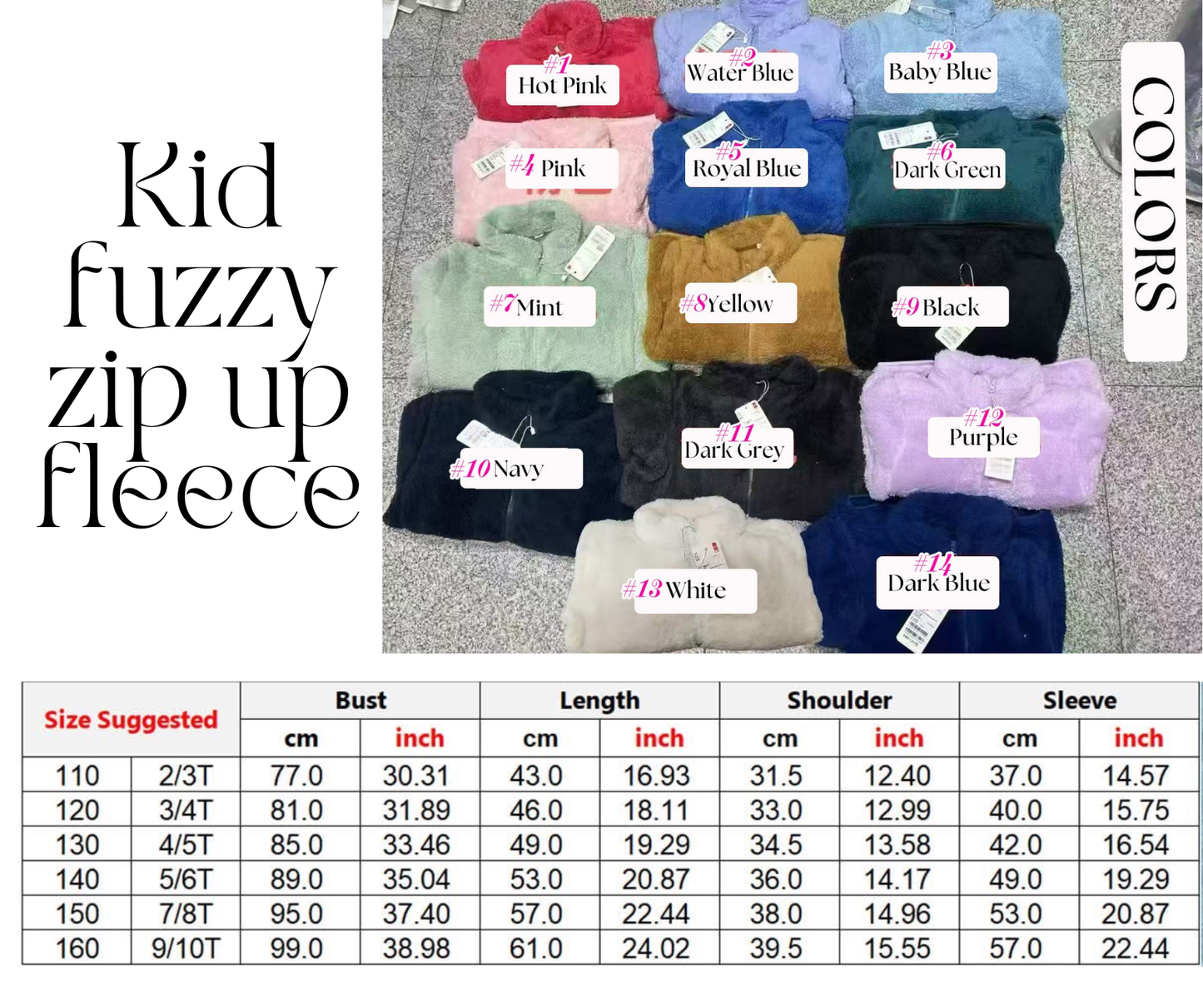 PREORDER: Kid Fuzzy zip up fleece 11.10.25