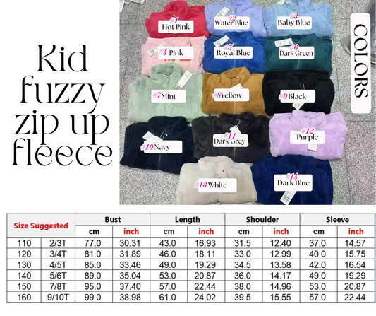 PREORDER: Kid Fuzzy zip up fleece 11.10.25