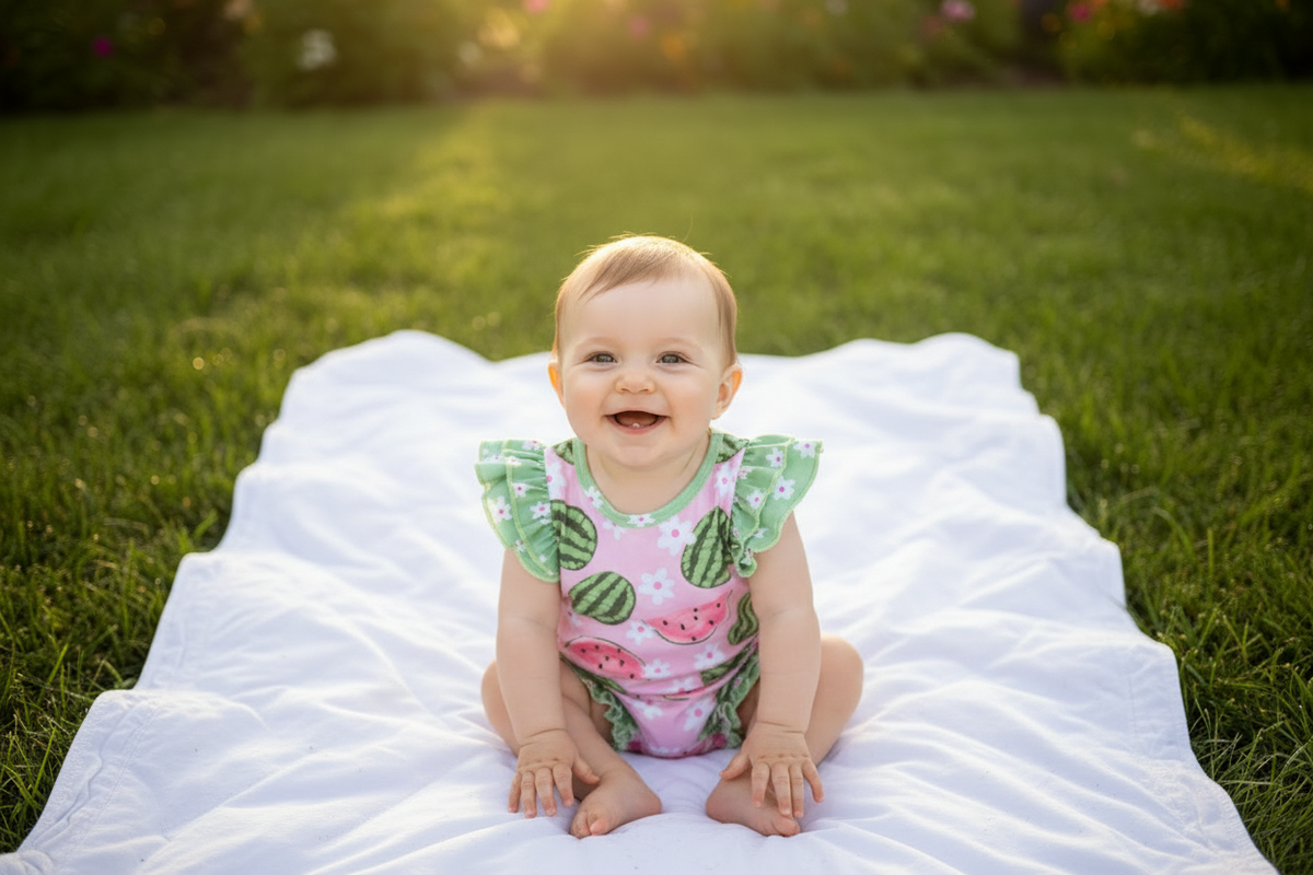 Watermelon Daisy Infant Romper