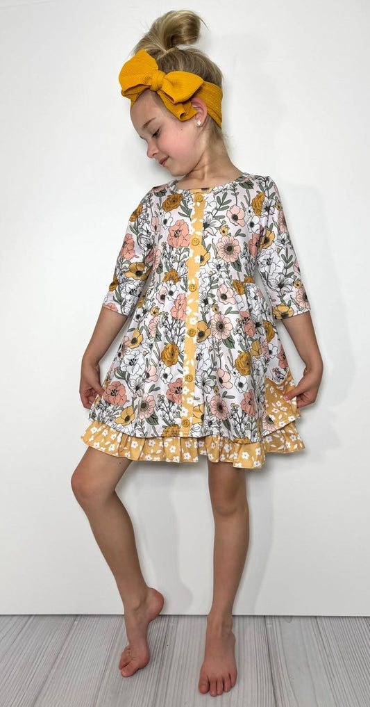 Mustard Blooms Dress