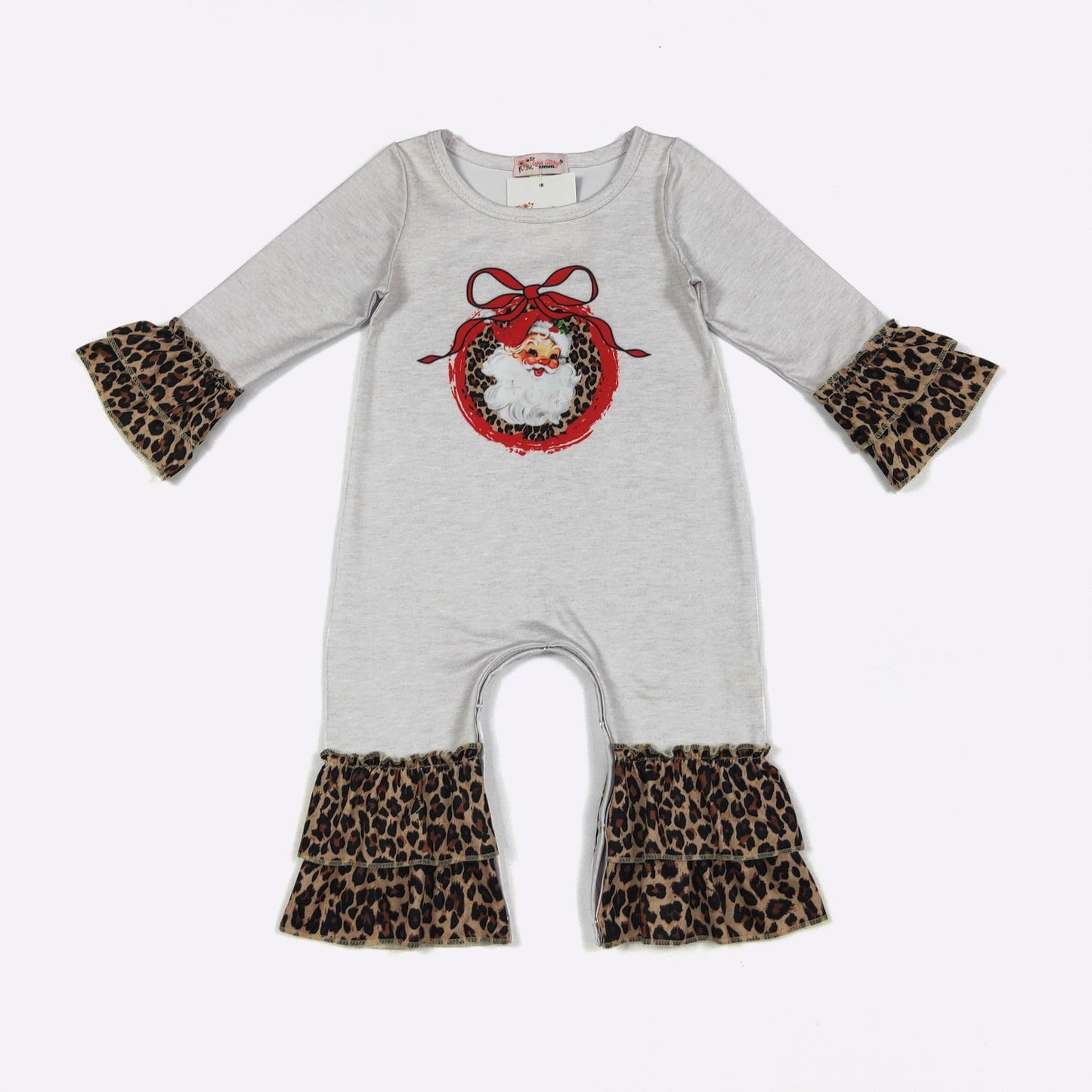 Leopard Santa Infant Romper