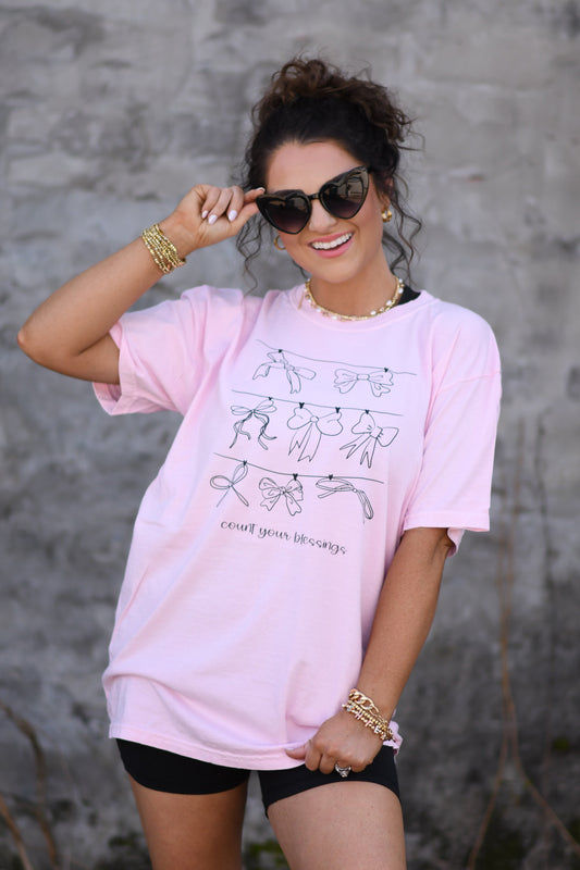 Count Your Blessings Bows Tee - Adult and Youth