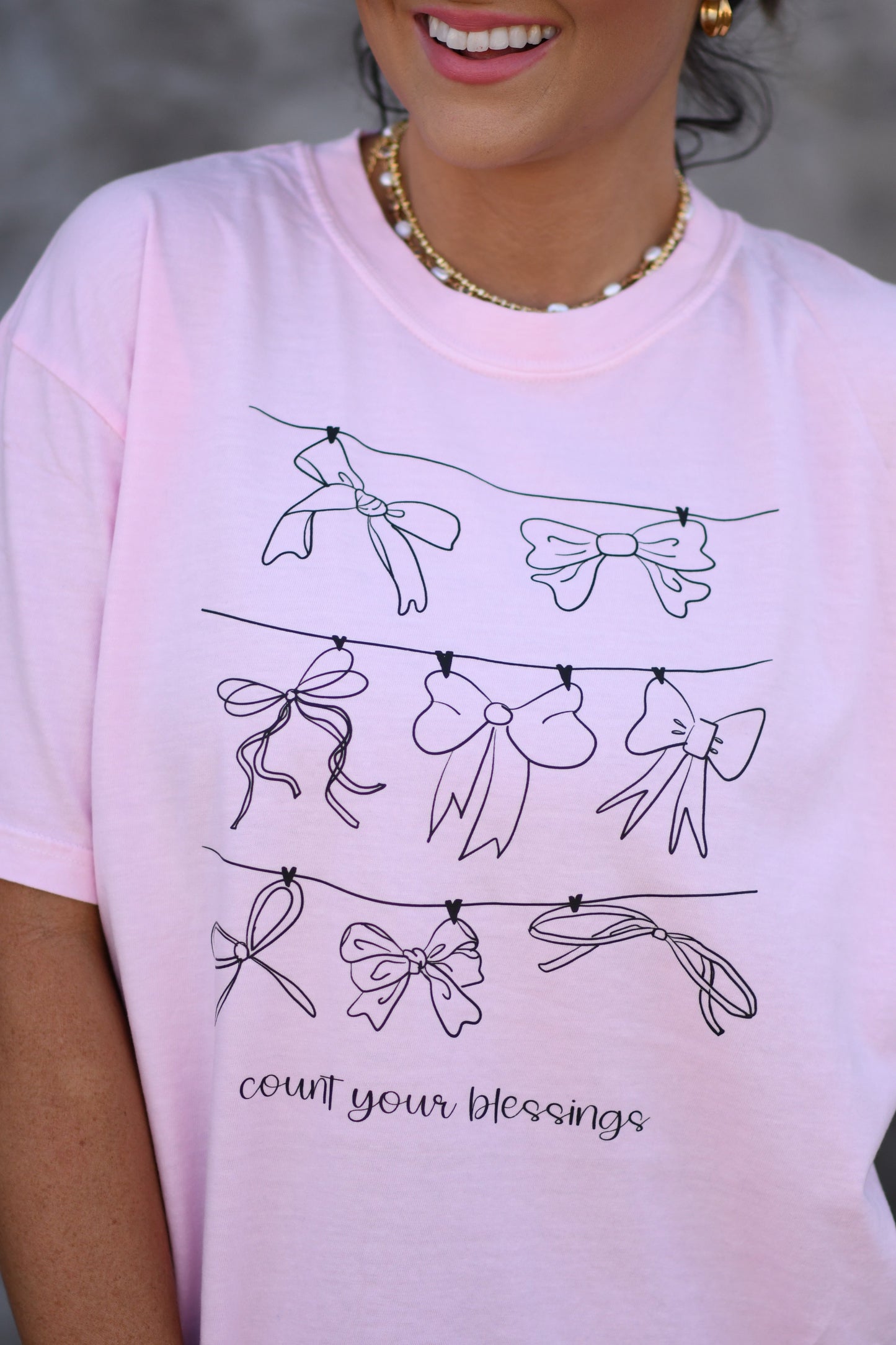 Count Your Blessings Bows Tee - Adult and Youth