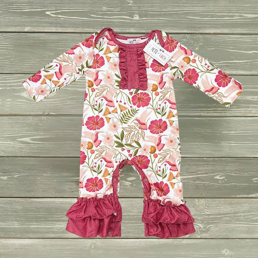 Maroon Floral Romper
