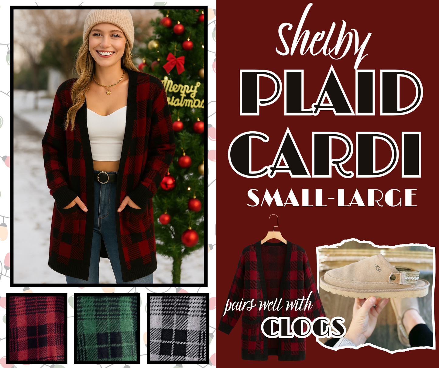 PREORDER: Shelby Plaid Cardi  11.10.25 osym